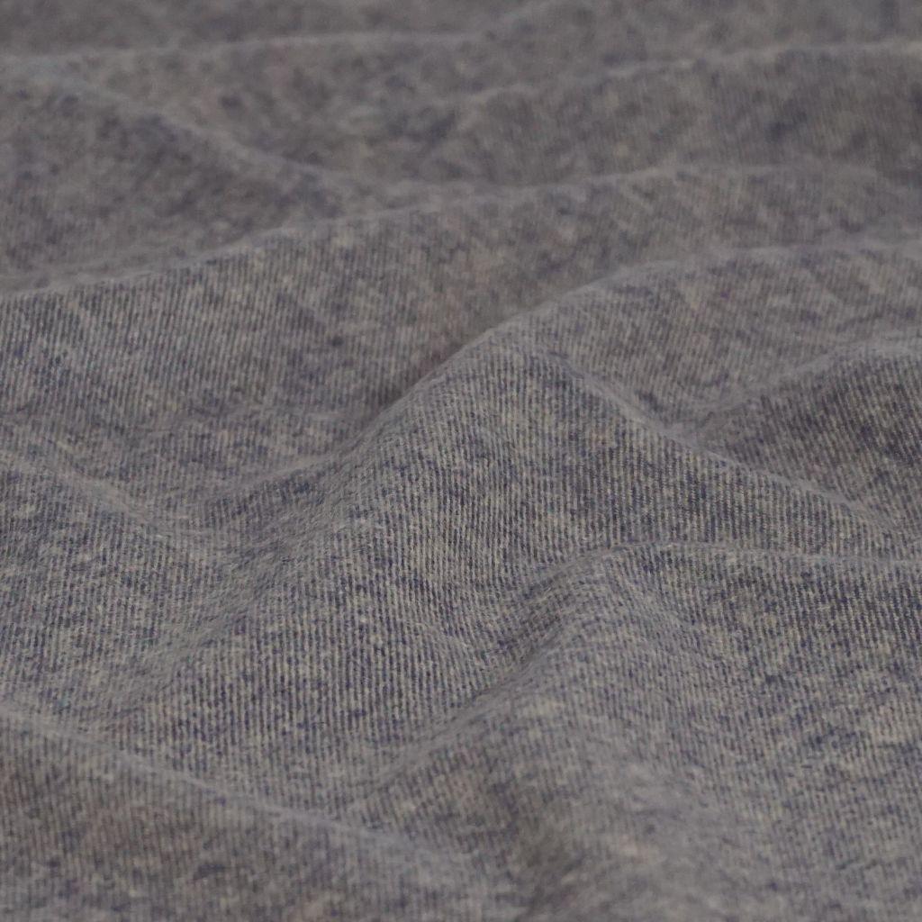 Flanell Baumwolle uni melange beige dunkelblau